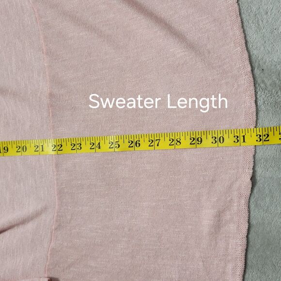 Dressbarn Womens Open Front  Linen Blend Cardigans Pink M Sz 1 X - Picture 7 of 9